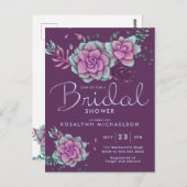 Brautparty | Pastel Succulous floral Postkarte (Vorne/Hinten)