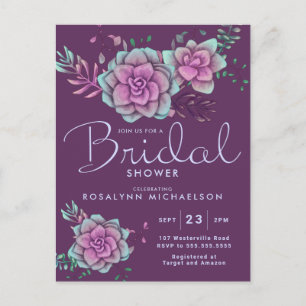 Brautparty   Pastel Succulous floral Postkarte