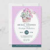 Brautparty | Pastel Watercolor Cactus Einladung (Vorderseite)