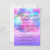 Brautparty Pastelle Pink Waves Meerjungfrau Einladung (Vorderseite)
