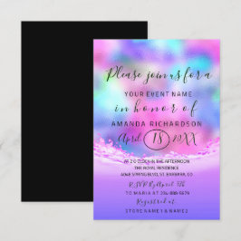 Brautparty Pastelle Rosa Wellen Ozeanbläschen Einladung