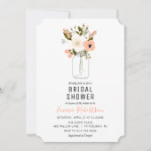 Brautparty Peach Bouquet Dusche Einladung (Vorderseite)