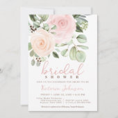 Brautparty Peach & Pink Pastel Rose Einladung (Vorderseite)