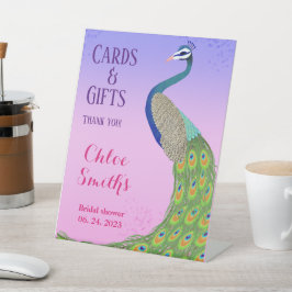 Brautparty Peacock Inspiriert Pink Blue Sockelschild