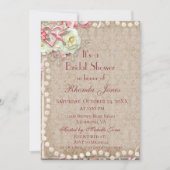 Brautparty Pearls Rosa und Braun Einladung (Vorderseite)