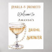 Brautparty Pearls und Prosecco Poster (Vorne)
