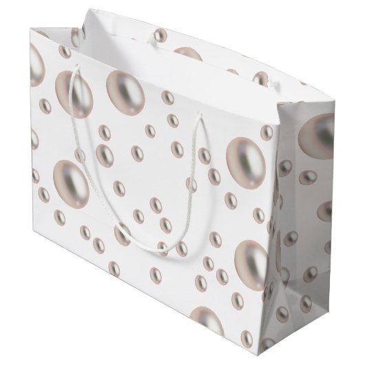 Brautparty Pearlsa und Prosecco Große Geschenktüte (Rückseite Schrägansicht)
