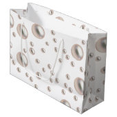 Brautparty Pearlsa und Prosecco Große Geschenktüte (Vorderseite Schrägansicht)