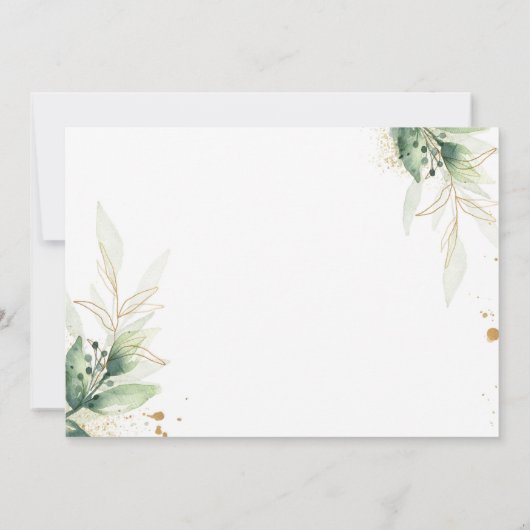 Brautparty per Mail Einladung Grün & Gold (Rückseite)