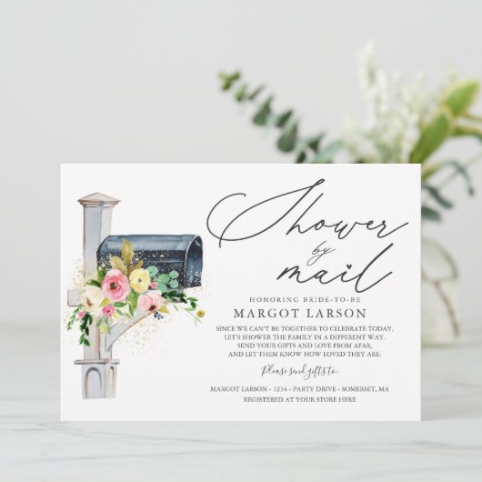 Brautparty per Mail Einladung Rosa Rosa Gold (Stehend Vorderseite)