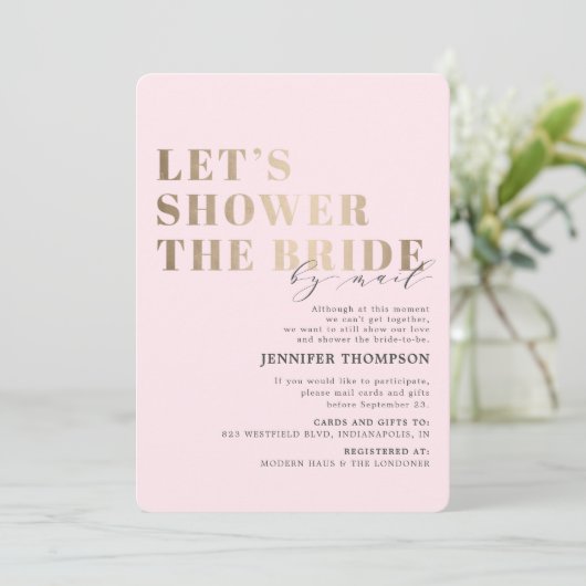 Brautparty per Mail - Schwarz/Gold-Brautparty Einladung (Stehend Vorderseite)