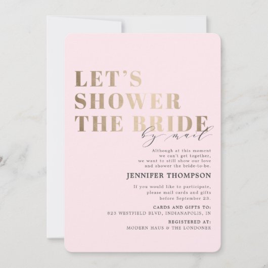 Brautparty per Mail - Schwarz/Gold-Brautparty Einladung (Vorderseite)