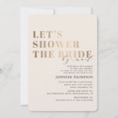 Brautparty per Mail Taupe & Gold Brautparty Einladung (Vorderseite)