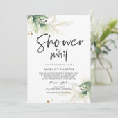 Brautparty per Post Einladung Grüne Gold (Stehend Vorderseite)