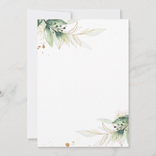 Brautparty per Post Einladung Grüne Gold (Rückseite)