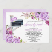 Brautparty per Post lila Lila floral elegant Einladung (Vorne/Hinten)