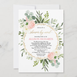 Brautparty per Post Rosa goldfarbene Grünanlage el Einladung