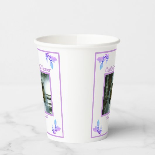 Brautparty Periwinkle Theme Foto Pappbecher (Links)