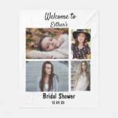 Brautparty Personalisiert 4 FotoCollage Fleecedecke (Vorderseite)