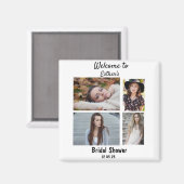 Brautparty Personalisiert 4 FotoCollage Magnet (Vorderseite/Rückseite)