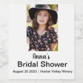 Brautparty Personalisiert Name Foto Weinetikett (Einzelnes Label)