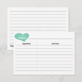 Brautparty Personalisierte Herz Rezept Karten (Vorne/Hinten)