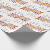 Brautparty personalisierter Fall Blume Geschenkpapier (Ecke)