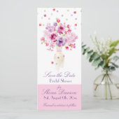 Brautparty, Petalen fallen über Vasen von Blume Save The Date (Stehend Vorderseite)