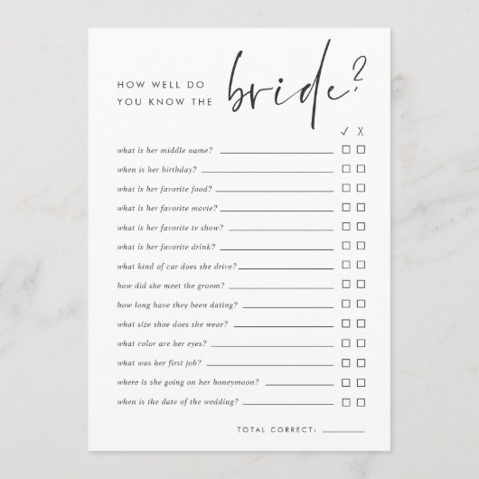 Brautparty Phone Game & Know the Bridge Card Einladung (Rückseite)