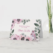 Brautparty Pink Bird Floral Karte (Vorderseite)