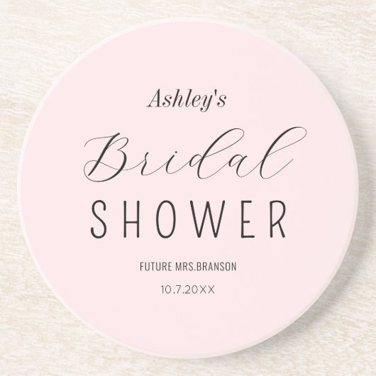 Brautparty Pink Black Chic Getränkeuntersetzer (Vorne)