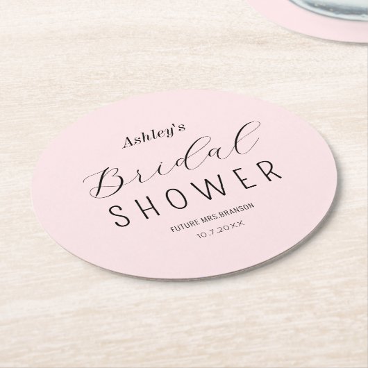 Brautparty Pink Black Chic Untersetzer (Angewinkelt)