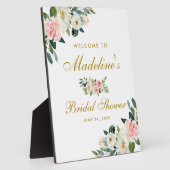 Brautparty Pink Blank Gold Flora Willkommen Fotoplatte (Seite)