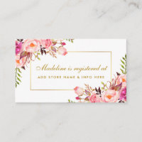 Brautparty Pink Blank Gold Registrierungseingabeka
