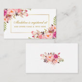 Brautparty Pink Blank Gold Registrierungseingabeka Begleitkarte (Vorne/Hinten)