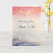 Brautparty Pink Blue Marble Gold Wasserfarbe Karte (Gelbe Blume)