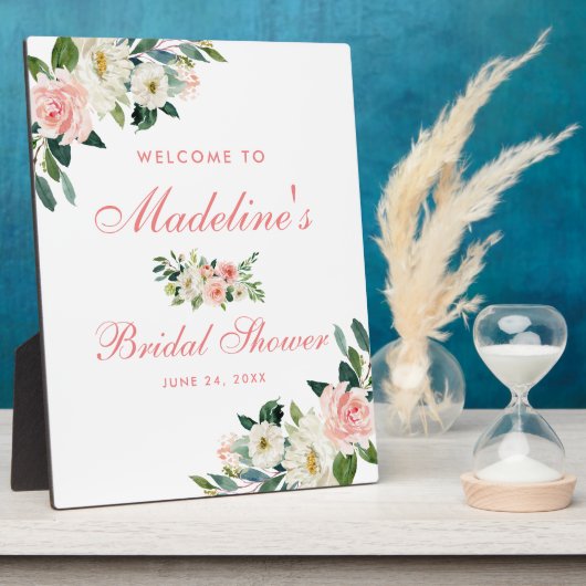 Brautparty Pink Blues Empfang Fotoplatte (Seite)