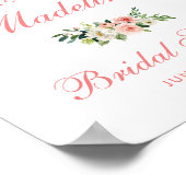 Brautparty Pink Blues Empfang Poster (Ecke)