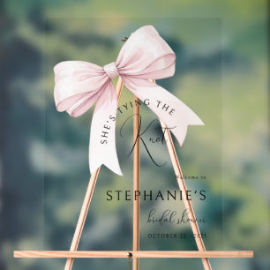 Brautparty Pink Bow Acrylschild