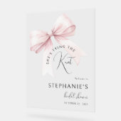 Brautparty Pink Bow Acrylschild (Winkel)