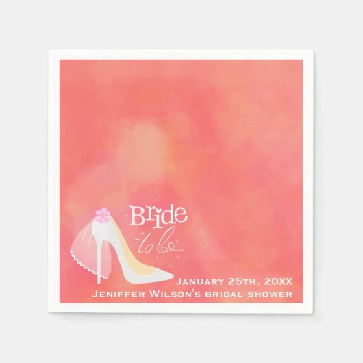 Brautparty Pink Bridge zu Papier Napkin Serviette (Vorderseite)