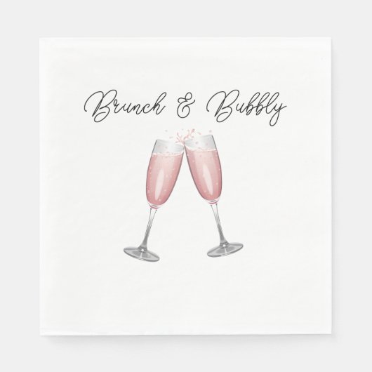 Brautparty "Pink Champagne" Serviette (Vorderseite)