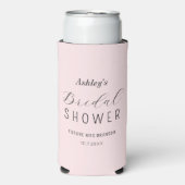 Brautparty Pink Chic Minimalistisch Selters Dosenkühler (Seltzer Vorderseite)