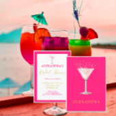 Brautparty Pink Cocktail Gold Einfache Einladung