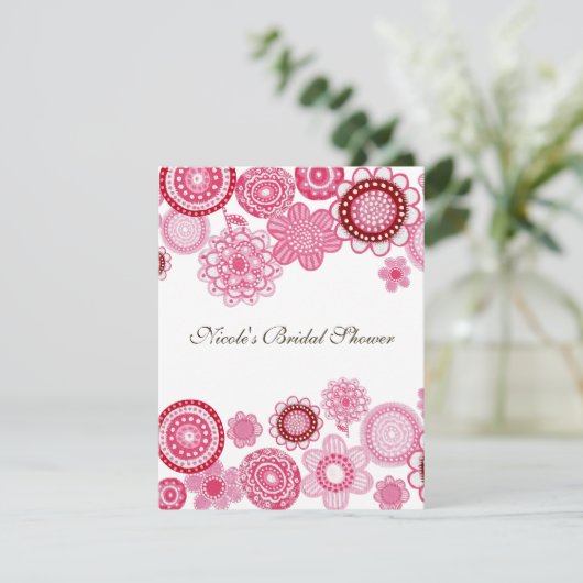 Brautparty Pink Custom Einladung (Stehend Vorderseite)