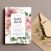 Brautparty Pink Floral Wasserfarbe Moderne Einladung