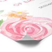 Brautparty pink florale Begrüßungszeichen Poster (Ecke)