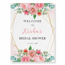 Brautparty pink florale Willkommen