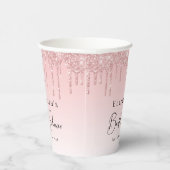 Brautparty Pink Glitzer Pappbecher (Rechts)