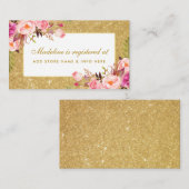 Brautparty Pink Gold Glitzer Registrierungseintrag Begleitkarte (Vorne/Hinten)